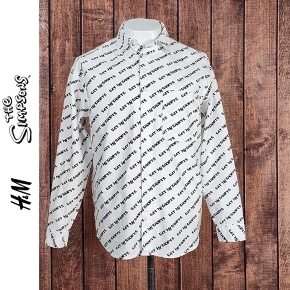 Eat My Shorts Limited Edition Bart Simpson Oversized Fit Mens Shirt - Picture 1 of 11